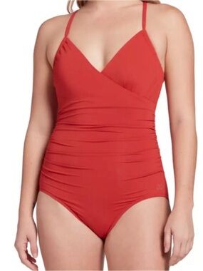 NWT Calia by Carrie Underwood ruched one piece swimsuit, size 12